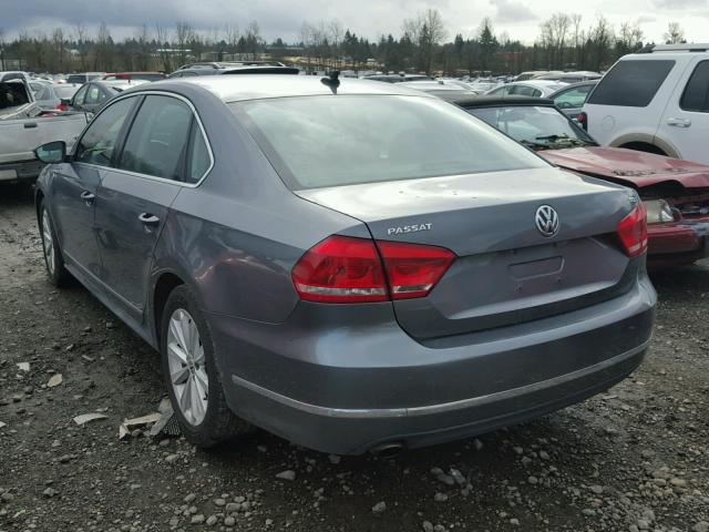 1VWCP7A32CC062770 - 2012 VOLKSWAGEN PASSAT SEL GRAY photo 3