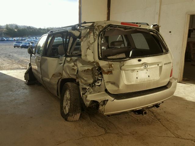 JTEGF21A930105149 - 2003 TOYOTA HIGHLANDER SILVER photo 3