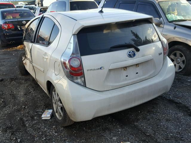 JTDKDTB31E1572377 - 2014 TOYOTA PRIUS C WHITE photo 3