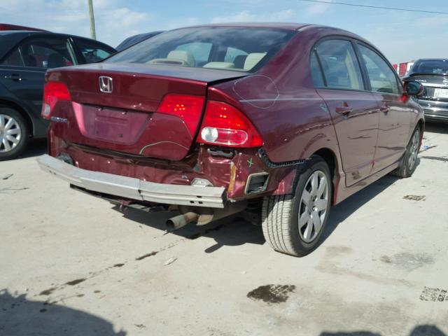 1HGFA16556L022228 - 2006 HONDA CIVIC LX BURGUNDY photo 4