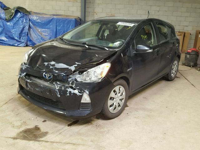 JTDKDTB39D1056895 - 2013 TOYOTA PRIUS C BLACK photo 2