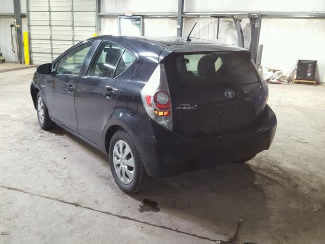 JTDKDTB39D1056895 - 2013 TOYOTA PRIUS C BLACK photo 3