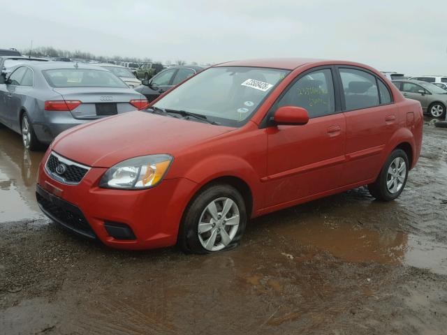 KNADH4A33A6680269 - 2010 KIA RIO LX RED photo 2