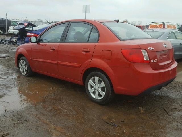 KNADH4A33A6680269 - 2010 KIA RIO LX RED photo 3