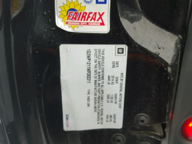 1G2WP1211WF282211 - 1998 PONTIAC GRAND PRIX BLACK photo 10