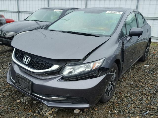 19XFB2F84FE201557 - 2015 HONDA CIVIC EX ნაცრისფერი ფოტო 2