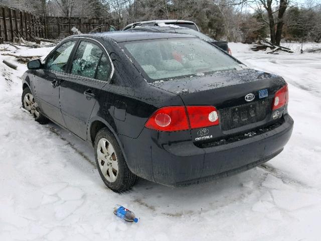 KNAGE123085170836 - 2008 KIA OPTIMA LX BLACK photo 3