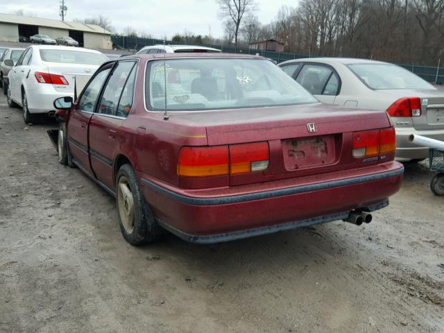 1HGCB7677NA171156 - 1992 HONDA ACCORD EX MAROON photo 3