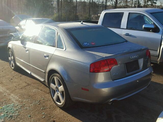 WAUDH78E28A160211 - 2008 AUDI A4 3.2 QUA GRAY photo 3