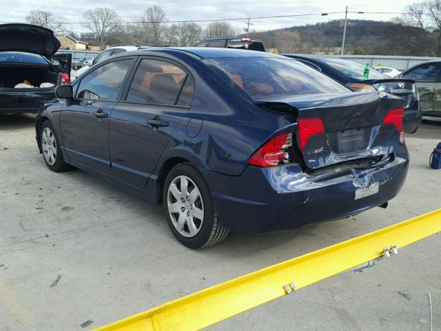 1HGFA16506L068419 - 2006 HONDA CIVIC LX BLUE photo 3