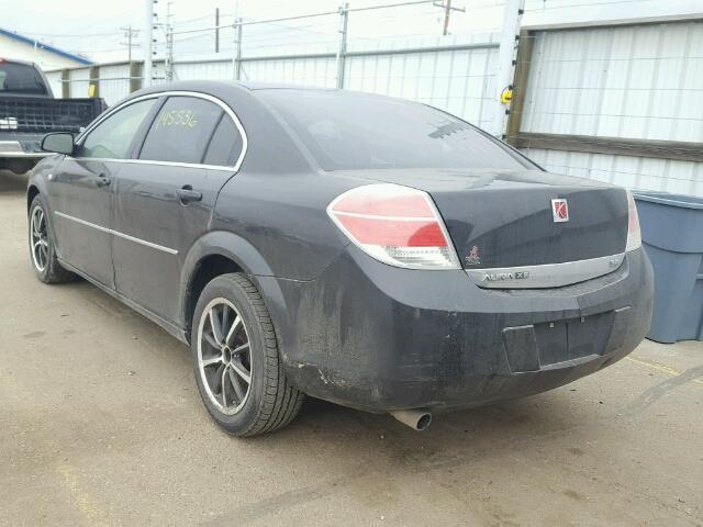 1G8ZS57NX8F136512 - 2008 SATURN AURA BLACK photo 3