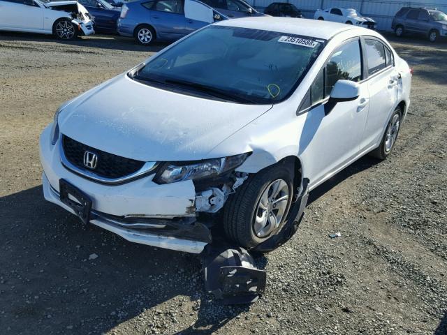 19XFB2E50DE092258 - 2013 HONDA CIVIC LX WHITE photo 2