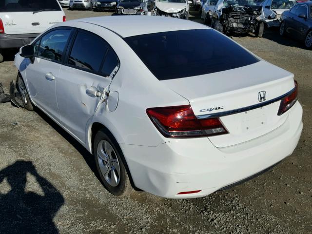 19XFB2E50DE092258 - 2013 HONDA CIVIC LX WHITE photo 3