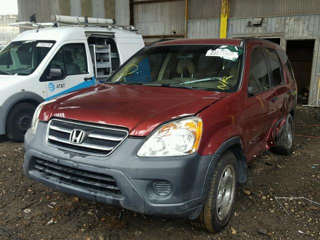 SHSRD68536U400412 - 2006 HONDA CR-V LX MAROON photo 2