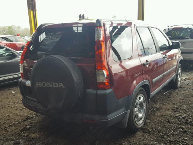 SHSRD68536U400412 - 2006 HONDA CR-V LX MAROON photo 4