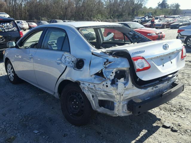 5YFBU4EE4DP203297 - 2013 TOYOTA COROLLA BA SILVER photo 3