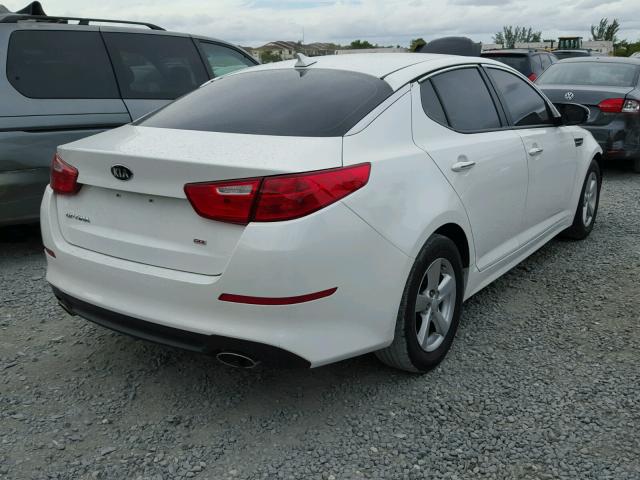 KNAGM4A76F5596665 - 2015 KIA OPTIMA LX WHITE photo 4