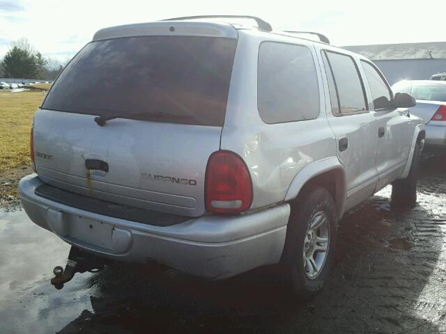 1D4HS48Z03F627390 - 2003 DODGE DURANGO SL GRAY photo 4