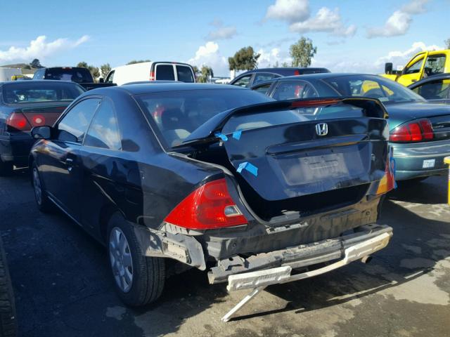 1HGEM21982L094067 - 2002 HONDA CIVIC EX BLACK photo 3