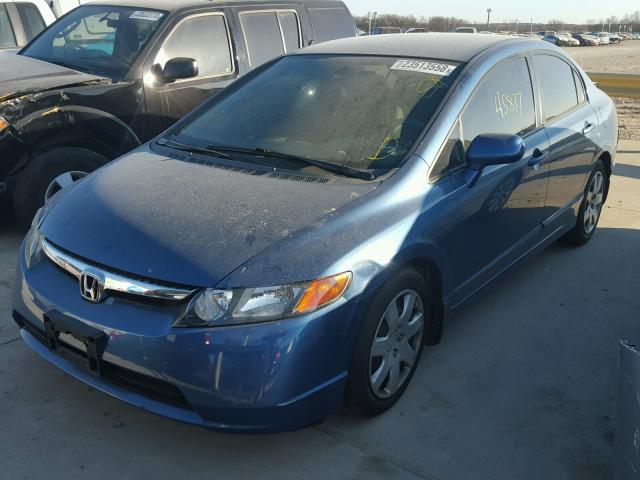 1HGFA16538L035854 - 2008 HONDA CIVIC LX BLUE photo 2