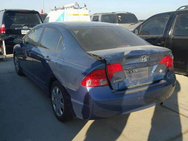 1HGFA16538L035854 - 2008 HONDA CIVIC LX BLUE photo 3