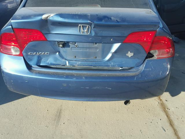 1HGFA16538L035854 - 2008 HONDA CIVIC LX BLUE photo 9