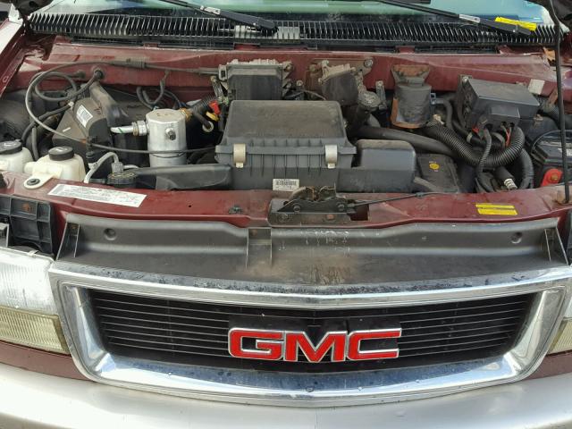 1GKEL19X54B504562 - 2004 GMC SAFARI XT MAROON photo 7