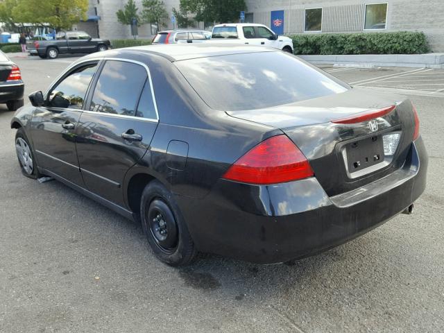 1HGCM56437A222725 - 2007 HONDA ACCORD LX BLACK photo 3