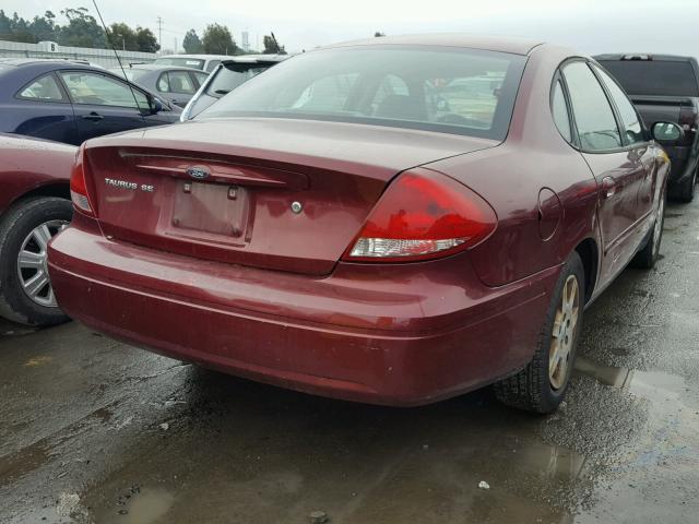 1FAFP53U17A210201 - 2007 FORD TAURUS SE RED photo 4