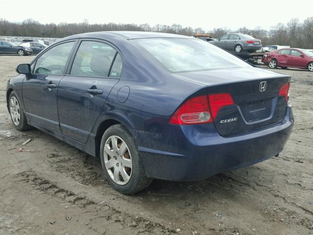 2HGFA16557H513235 - 2007 HONDA CIVIC LX BLUE photo 3