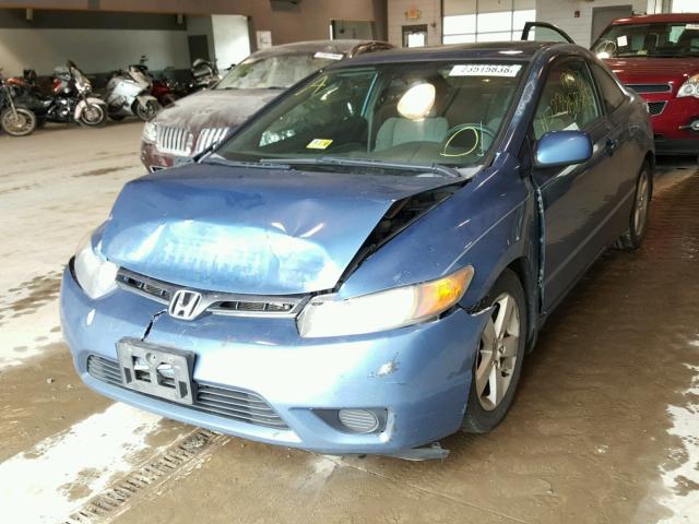 2HGFG12847H562375 - 2007 HONDA CIVIC EX BLUE photo 2