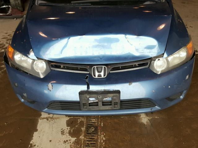 2HGFG12847H562375 - 2007 HONDA CIVIC EX BLUE photo 7