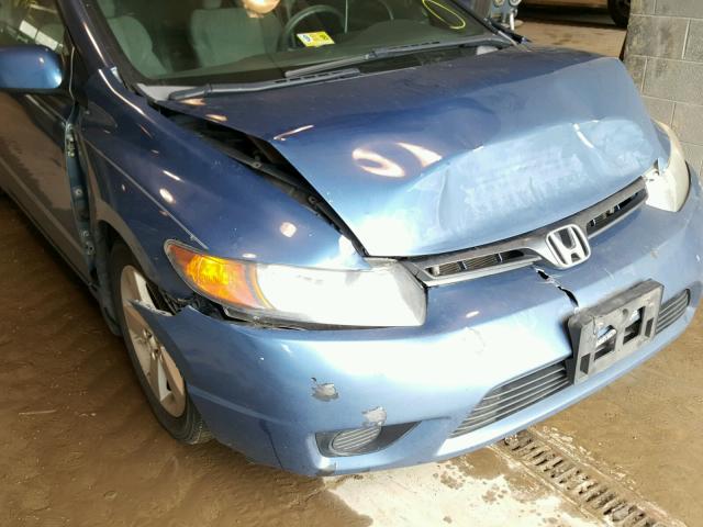 2HGFG12847H562375 - 2007 HONDA CIVIC EX BLUE photo 9