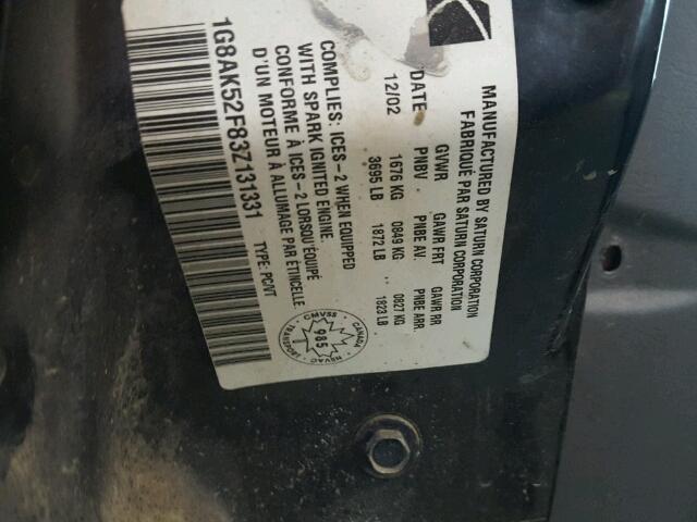 1G8AK52F83Z131331 - 2003 SATURN ION LEVEL 红色 照片 10