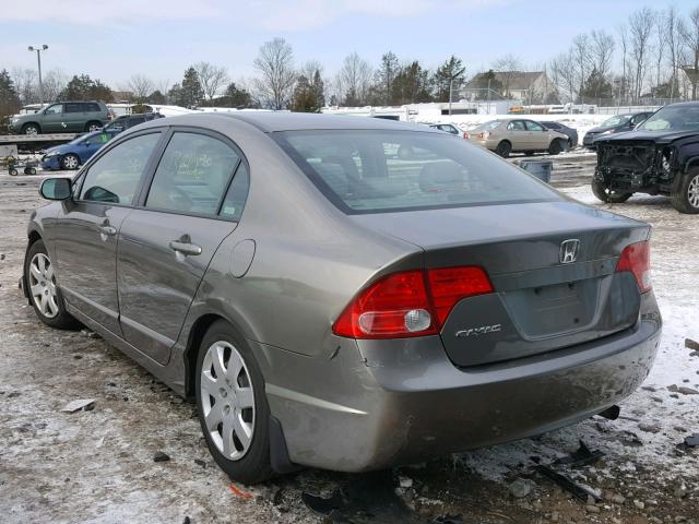 2HGFA16548H352068 - 2008 HONDA CIVIC LX GRAY photo 3