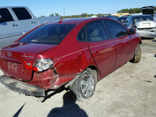 KMHDU46D97U238855 - 2007 HYUNDAI ELANTRA GL RED photo 4