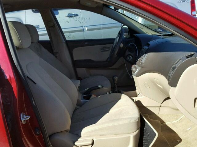 KMHDU46D97U238855 - 2007 HYUNDAI ELANTRA GL RED photo 5