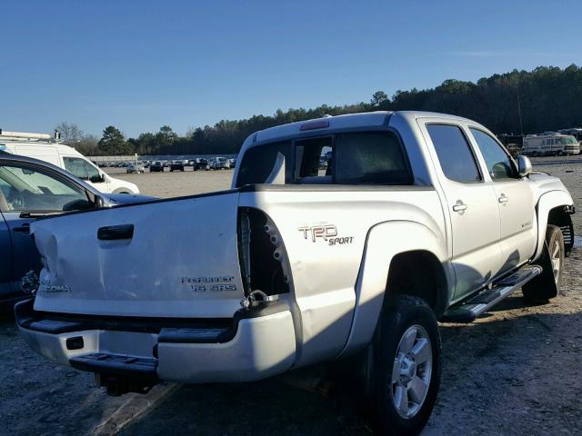 3TMJU4GN5AM101549 - 2010 TOYOTA TACOMA DOU SILVER photo 4