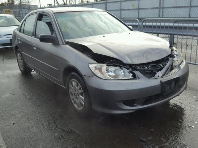 JHMES16535S006765 - 2005 HONDA CIVIC LX GRAY photo 1