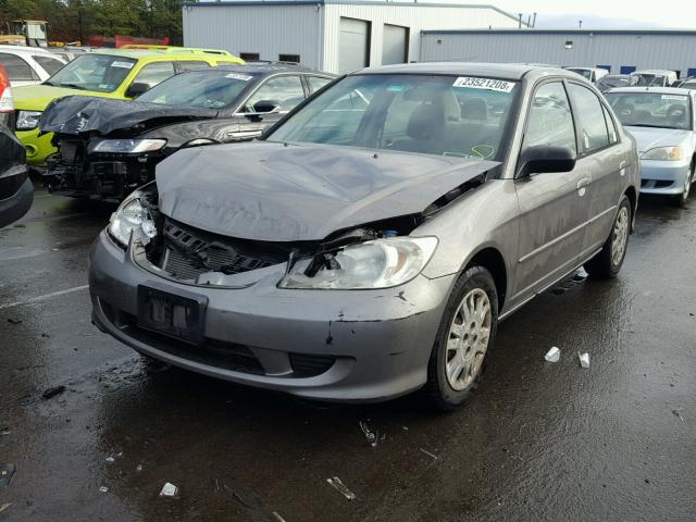 JHMES16535S006765 - 2005 HONDA CIVIC LX GRAY photo 2