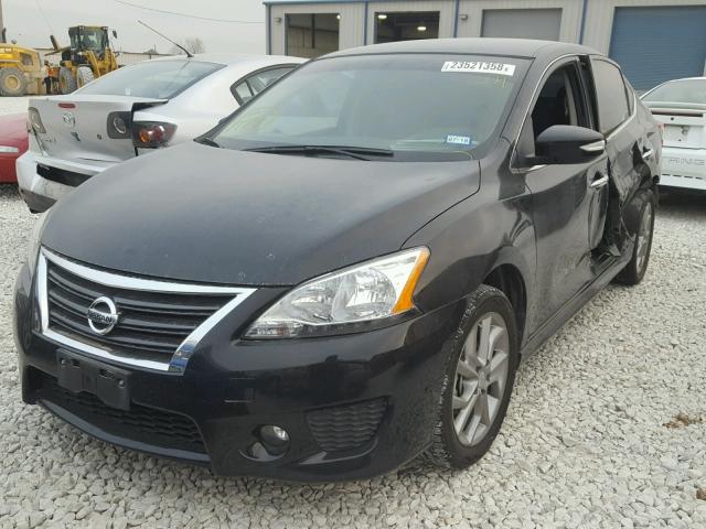 3N1AB7AP0FY259639 - 2015 NISSAN SENTRA S BLACK photo 2