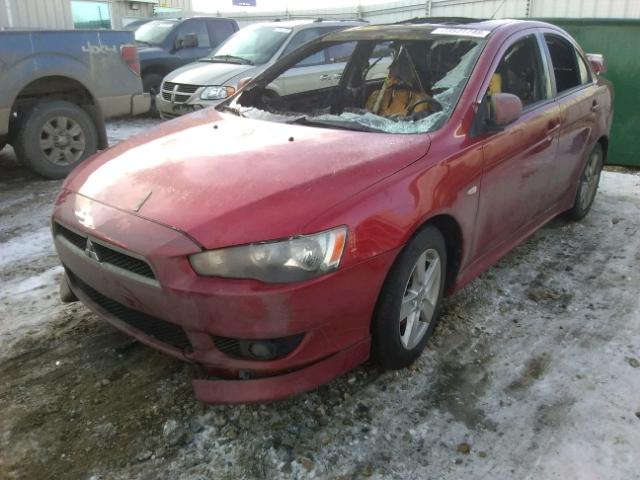 JA3AU26U68U607649 - 2008 MITSUBISHI LANCER ES RED photo 2