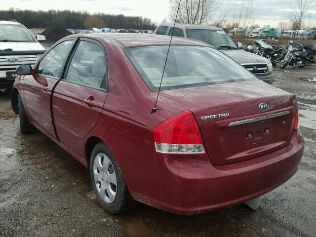 KNAFE121875423183 - 2007 KIA SPECTRA EX BURGUNDY photo 3