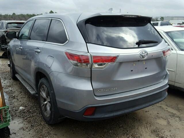 5TDZKRFH4FS078726 - 2015 TOYOTA HIGHLANDER SILVER photo 3