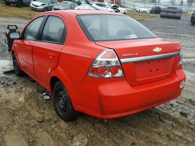 KL1TD566X7B067964 - 2007 CHEVROLET AVEO BASE RED photo 3
