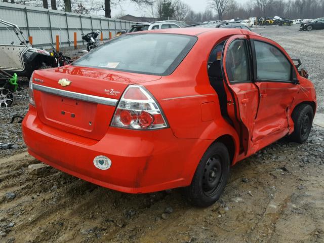 KL1TD566X7B067964 - 2007 CHEVROLET AVEO BASE RED photo 4