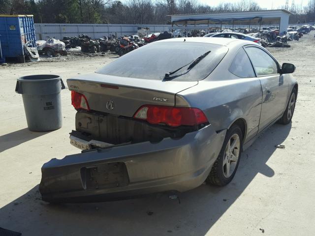 JH4DC54854S001482 - 2004 ACURA RSX GRAY photo 4