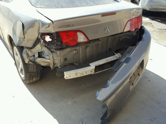 JH4DC54854S001482 - 2004 ACURA RSX GRAY photo 9