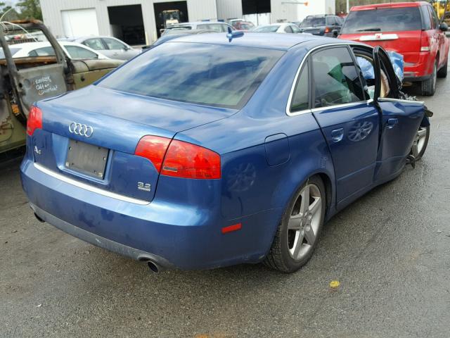 WAUDG68E25A442230 - 2005 AUDI A4 3.2 QUA BLUE photo 4