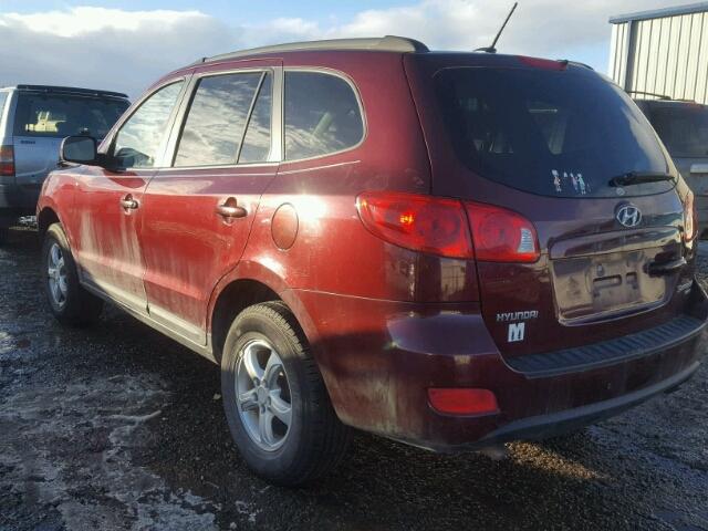 5NMSG73D48H152726 - 2008 HYUNDAI SANTA FE G MAROON photo 3